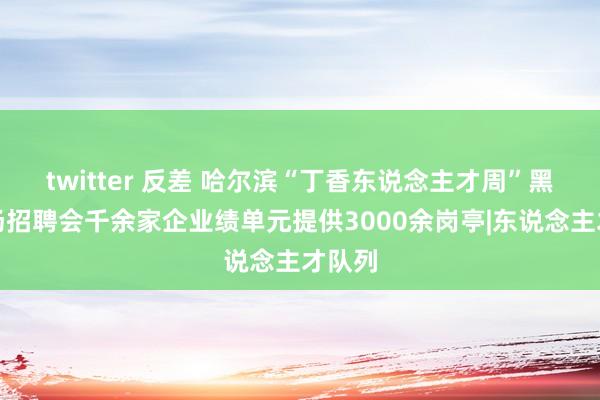 twitter 反差 哈尔滨“丁香东说念主才周”黑大专场招聘会千余家企业绩单元提供3000余岗亭|东说念主才队列